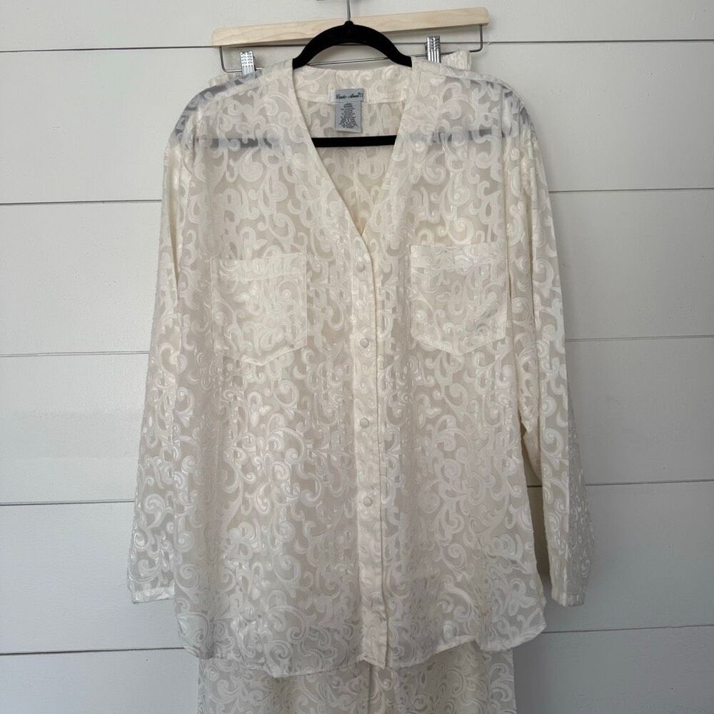 Vintage Lucie Anne II Women’s Large Lace Lingerie Pajama Set